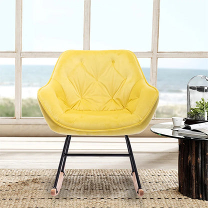 Rocking Chair: Modern Velvet Rocking Chair