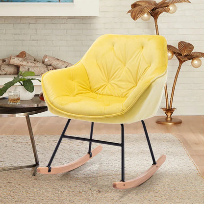 Rocking Chair: Modern Velvet Rocking Chair