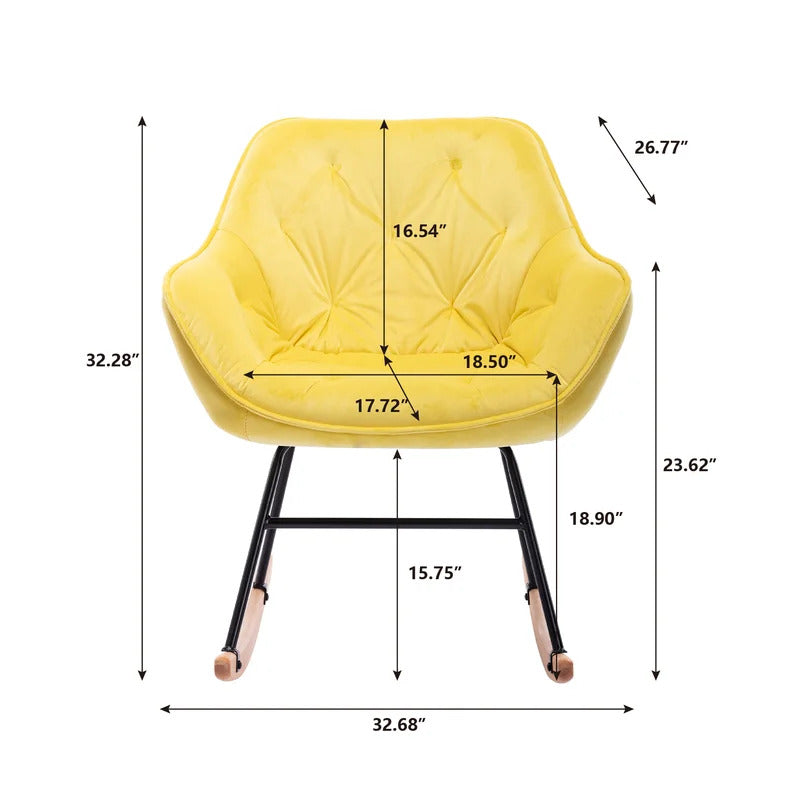 Rocking Chair: Modern Velvet Rocking Chair