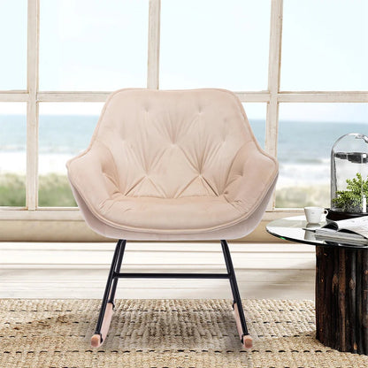 Rocking Chair: Modern Velvet Rocking Chair