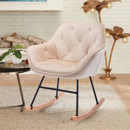 Rocking Chair: Modern Velvet Rocking Chair