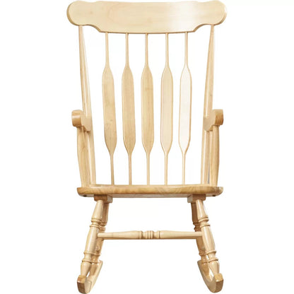 Rocking Chair: Solid Rubber Wood Rocking Chair