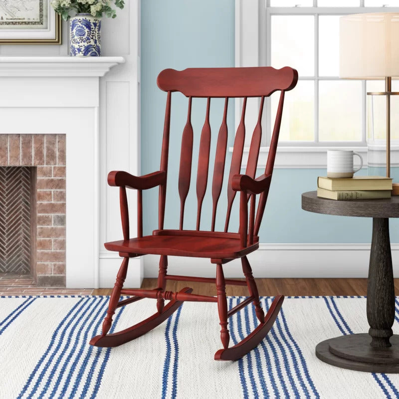 Rocking Chair: Solid Rubber Wood Rocking Chair