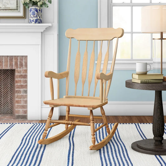 Rocking Chair: Solid Rubber Wood Rocking Chair