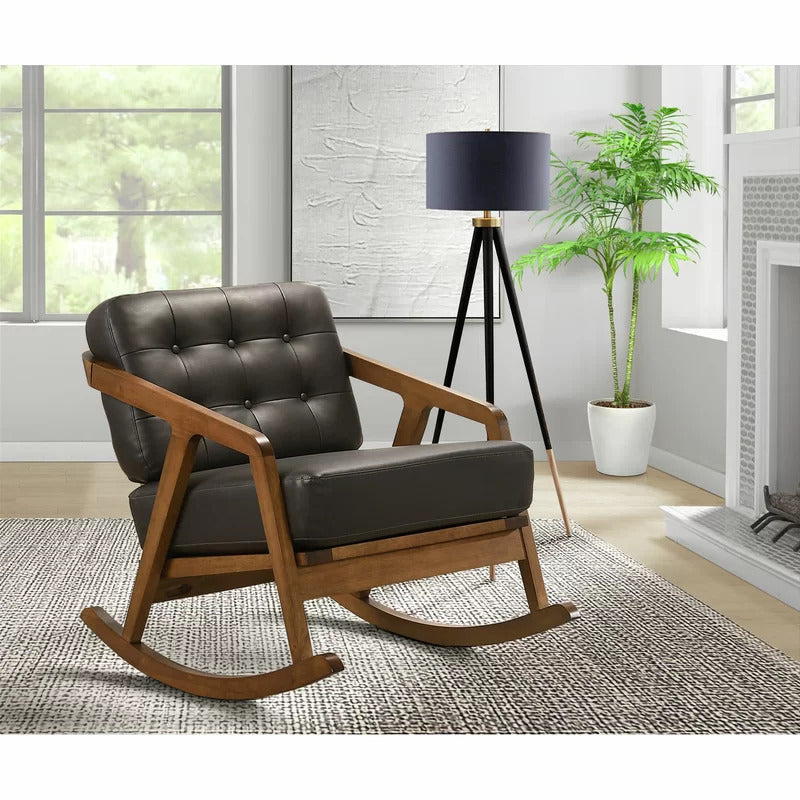 Rocking Chair: Tufted Buttoned Rocking Chair