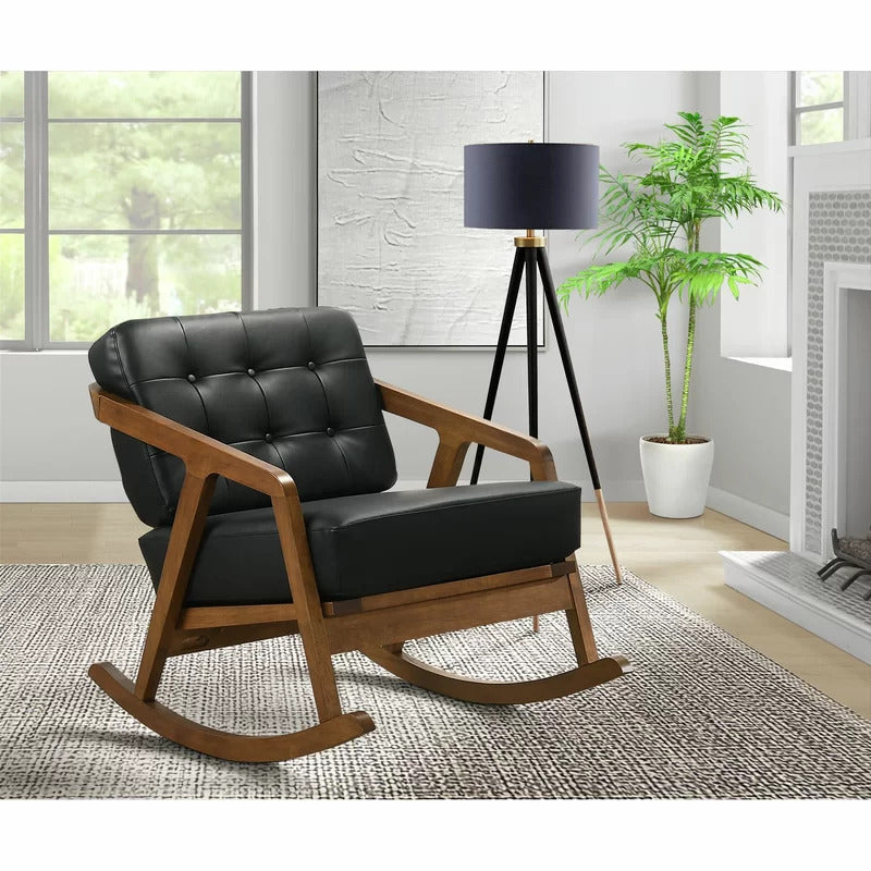 Rocking Chair: Tufted Buttoned Rocking Chair