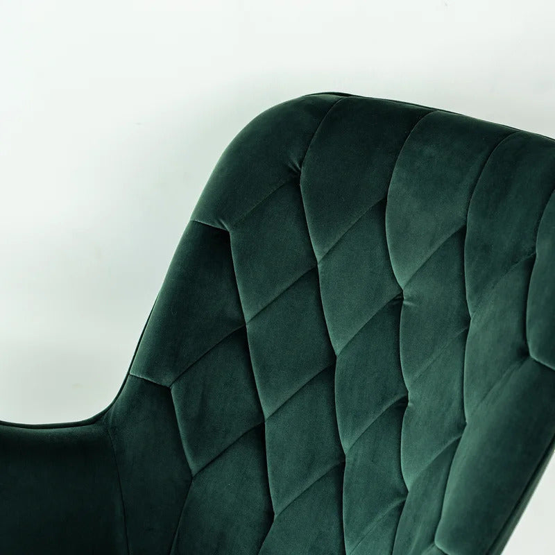 Rocking Chair: Tufted Velvet Rocking Chair