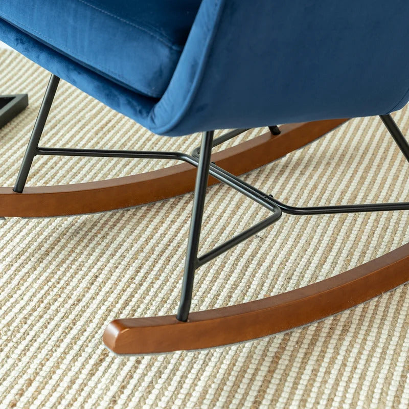 Rocking Chair: Tufted Velvet Rocking Chair