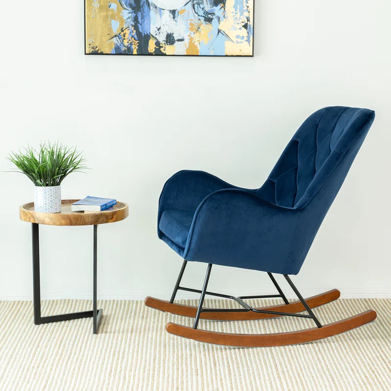 Rocking Chair: Tufted Velvet Rocking Chair