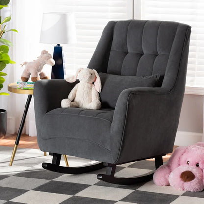 Rocking Chair: Upholstered Wood Rocking Chair