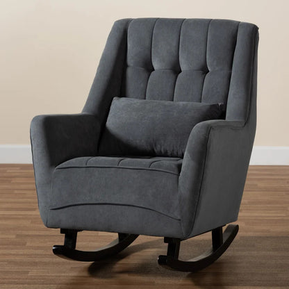 Rocking Chair: Upholstered Wood Rocking Chair