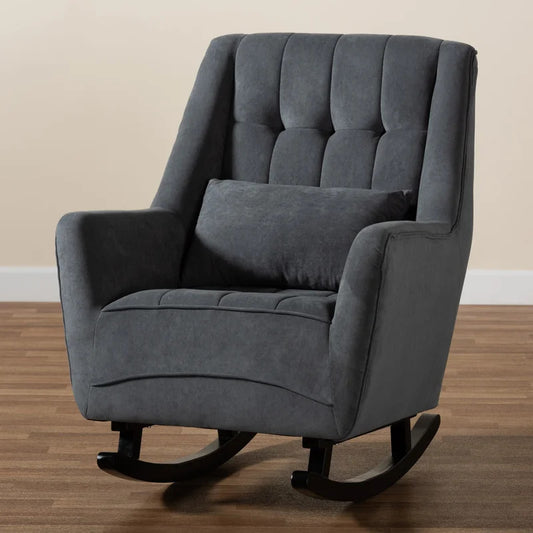 Rocking Chair: Upholstered Wood Rocking Chair