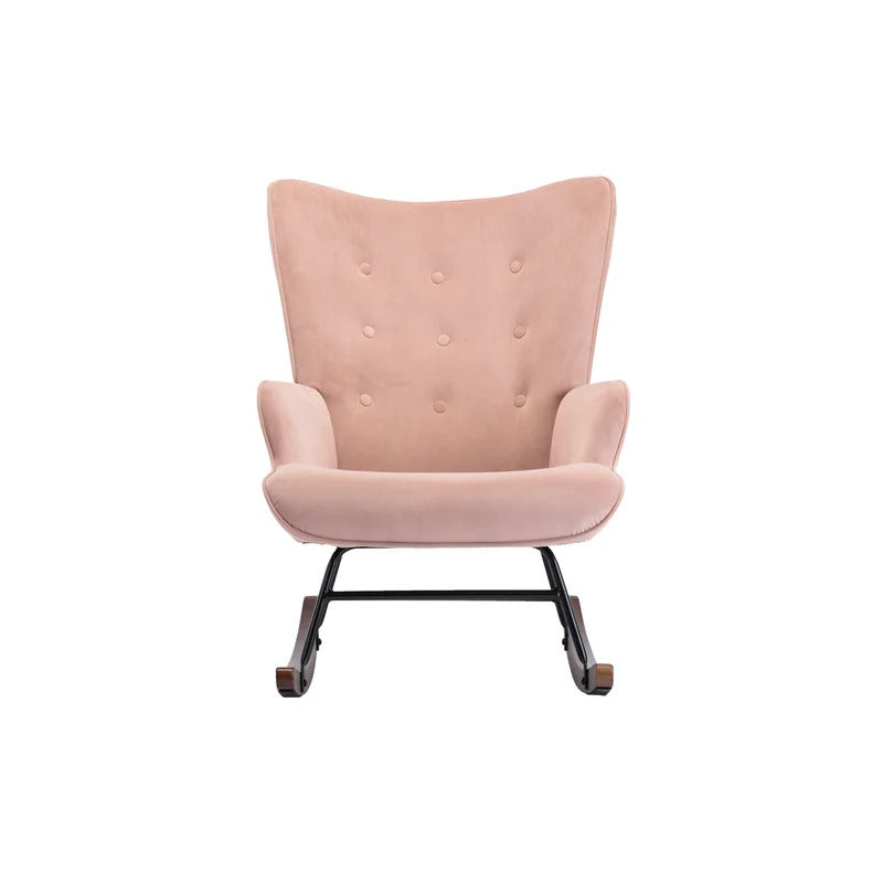 Rocking Chair: Velvet Fabric Rocking Chair