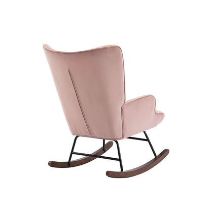 Rocking Chair: Velvet Fabric Rocking Chair