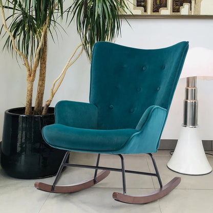 Rocking Chair: Velvet Fabric Rocking Chair