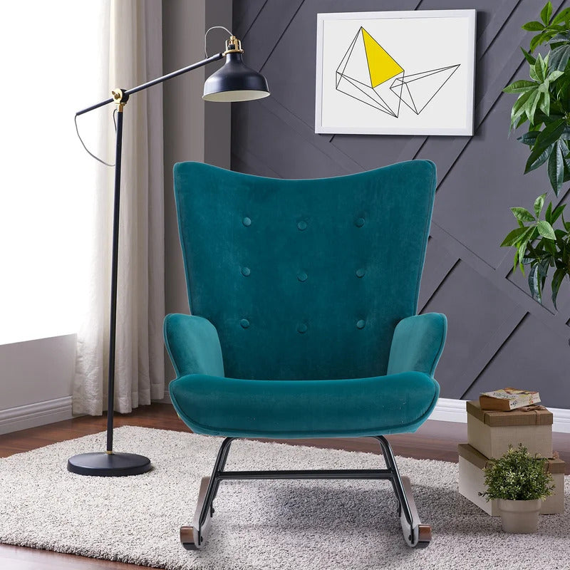 Rocking Chair: Velvet Fabric Rocking Chair