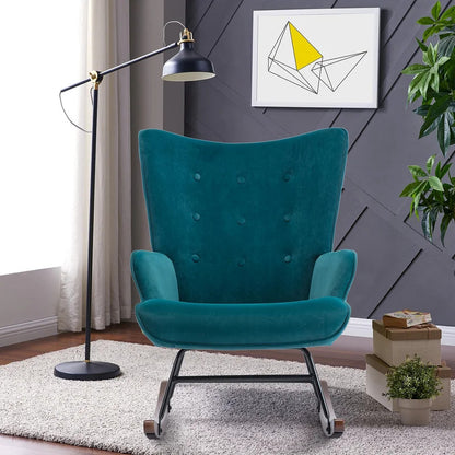 Rocking Chair: Velvet Fabric Rocking Chair