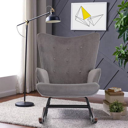 Rocking Chair: Velvet Fabric Rocking Chair
