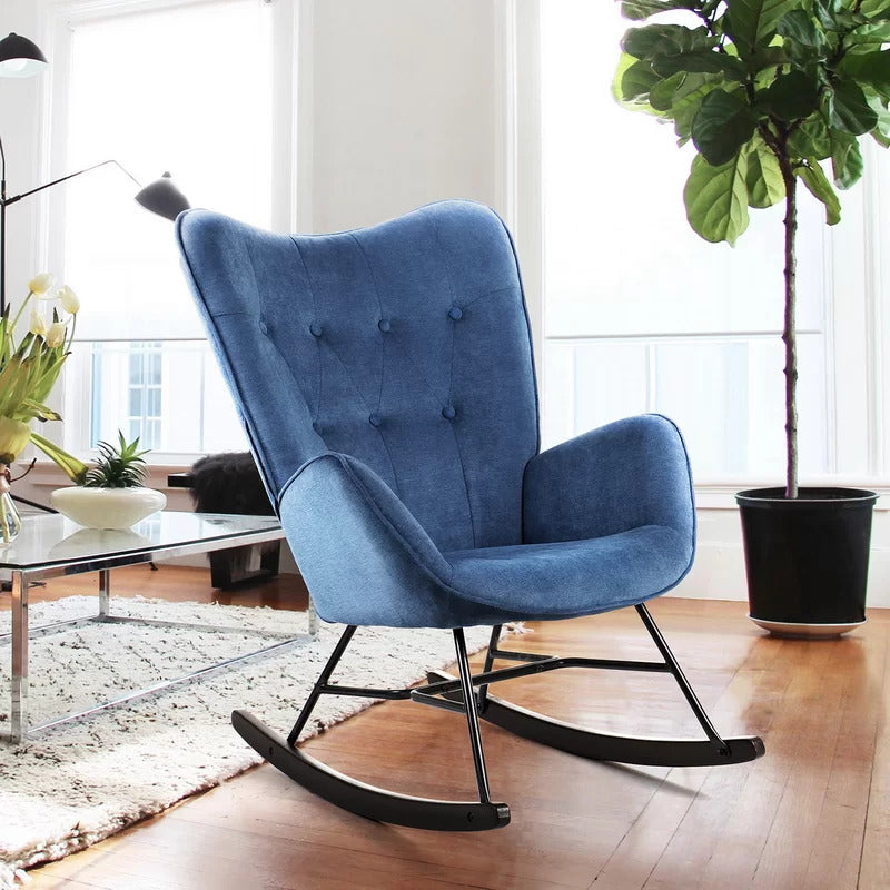 Rocking Chair: Velvet Fabric Rocking Chair