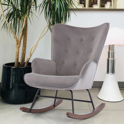 Rocking Chair: Velvet Fabric Rocking Chair