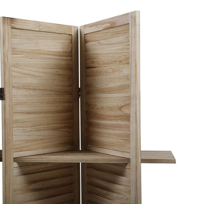 Room Divider: 63.6'' W x 67'' H 4 - Panel Solid Wood Folding Room Divider