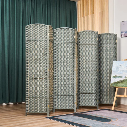Room Dividers: 141.68'' W x 70.47'' H 8 - Panel Bamboo/Rattan Folding Room Divider