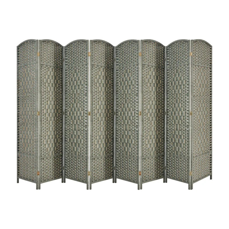 Room Dividers: 141.68'' W x 70.47'' H 8 - Panel Bamboo/Rattan Folding Room Divider