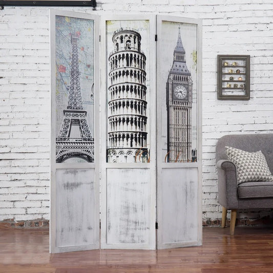 Room Dividers 48.03'' W x 66.92'' H 3 - Panel Solid Wood Folding Room Divider