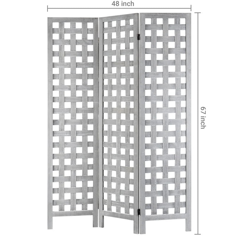 Room Dividers: 48.03'' W x 66.92'' H 3 - Panel Solid Wood Folding Room Divider
