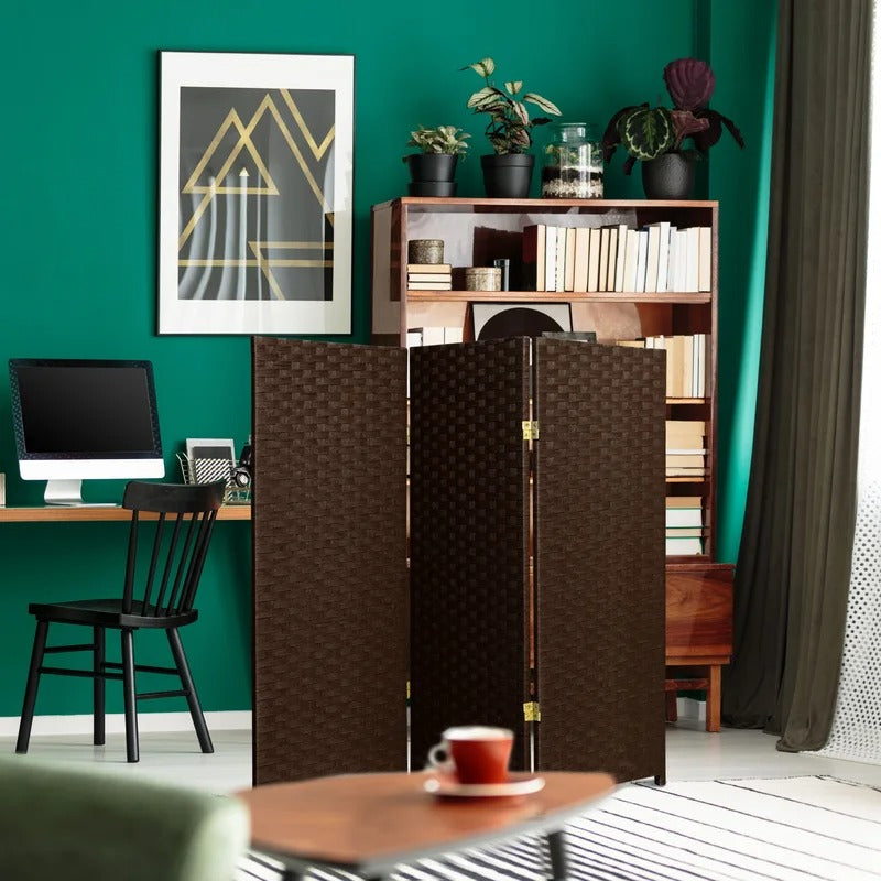 Room Dividers: 48'' W x 48'' H 3 - Panel Solid Wood Folding Room Divider