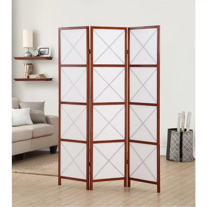 Room Dividers: 51'' W x 70.25'' H 3 - Panel Solid Wood Folding Room Divider