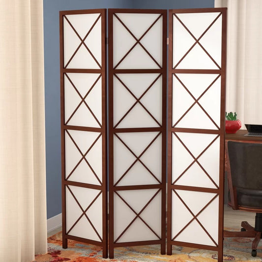 Room Dividers: 51'' W x 70.25'' H 3 - Panel Solid Wood Folding Room Divider