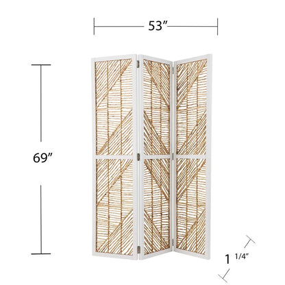 Room Dividers: 53'' W x 69'' H 3 - Panel Solid Wood Folding Room Divider