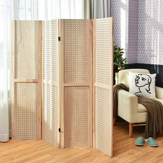 Room Dividers 61.5'' W x 60'' H 4 - Panel Folding Room Divider