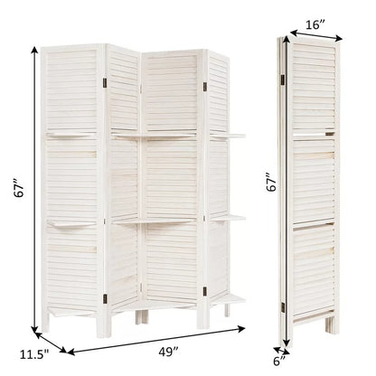 Room Dividers: 64'' W x 67'' H 4 - Panel Folding Room Divider