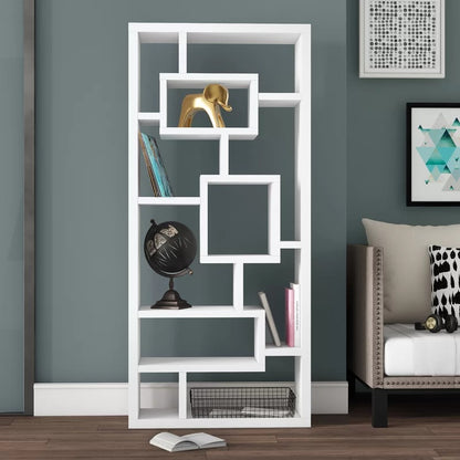 Room Dividers: 71'' H x 32'' W Geometric Bookcase