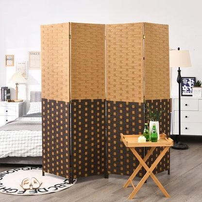 Room Dividers: 71'' W x 71'' H 4 - Panel Solid Wood Folding Room Divider
