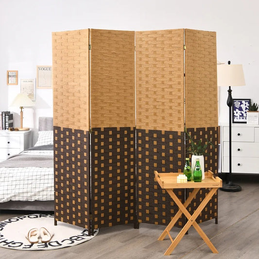 Room Dividers: 71'' W x 71'' H 4 - Panel Solid Wood Folding Room Divider