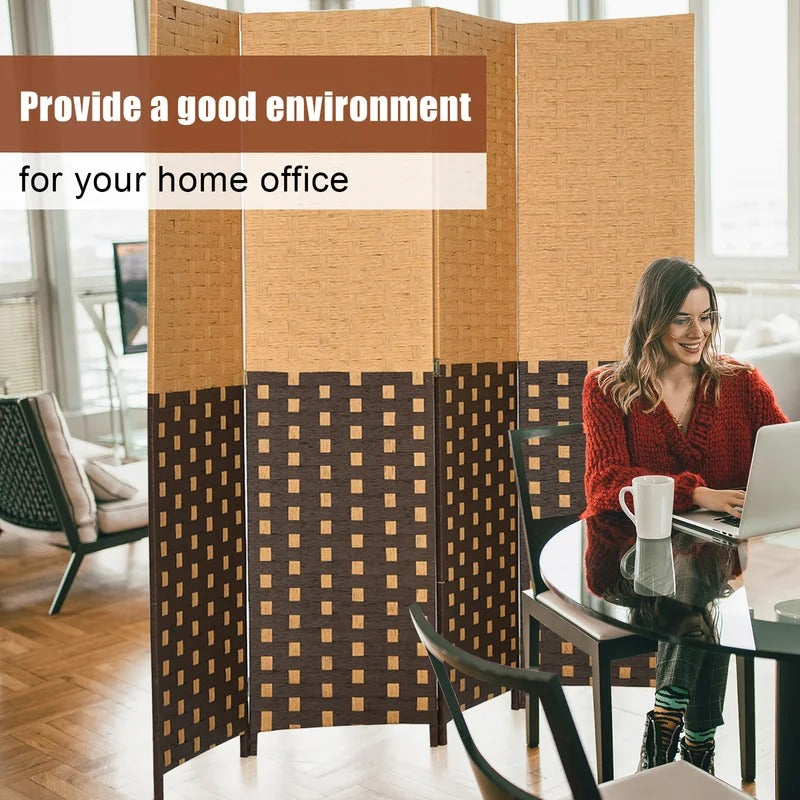 Room Dividers: 71'' W x 71'' H 4 - Panel Solid Wood Folding Room Divider