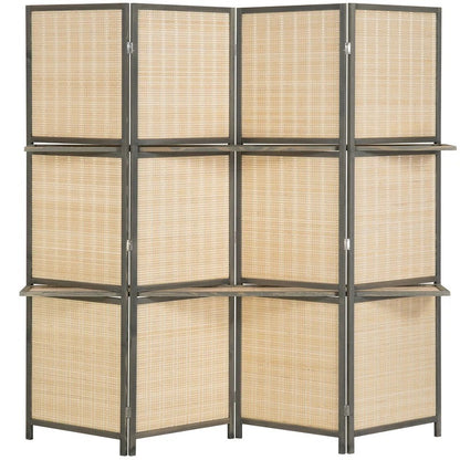 Room Dividers 78.75'' W x 71'' H 4 - Panel BambooRattan Folding Room Divider