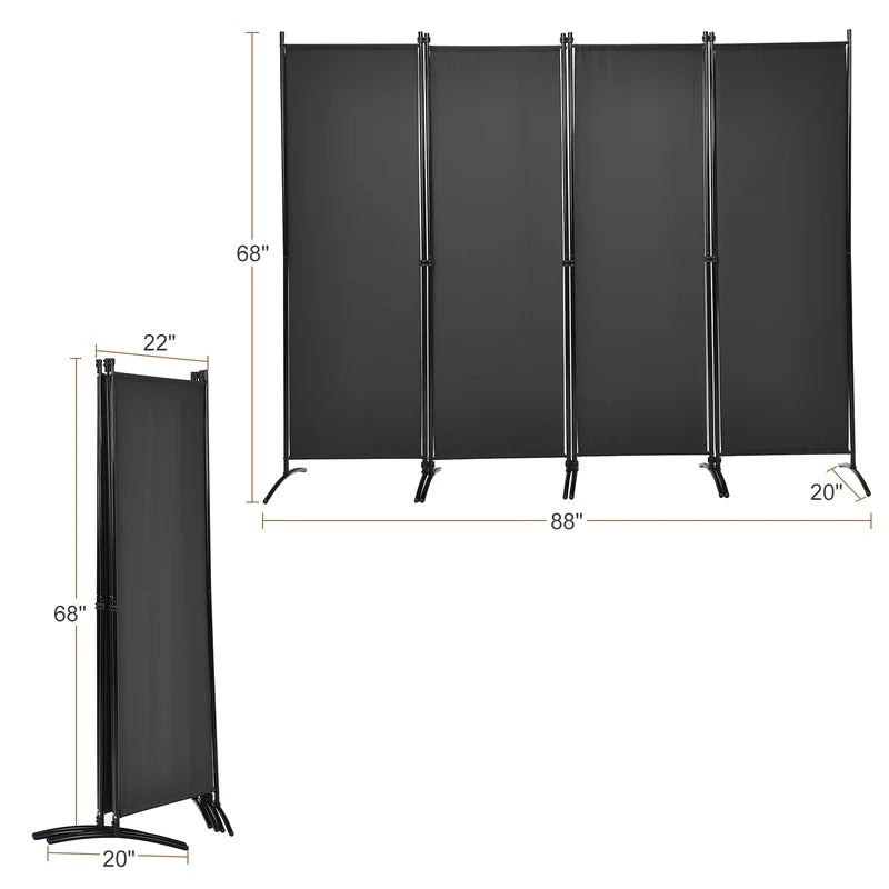 Room Dividers 88'' W x 68'' H 4 - Panel Folding Room Divider