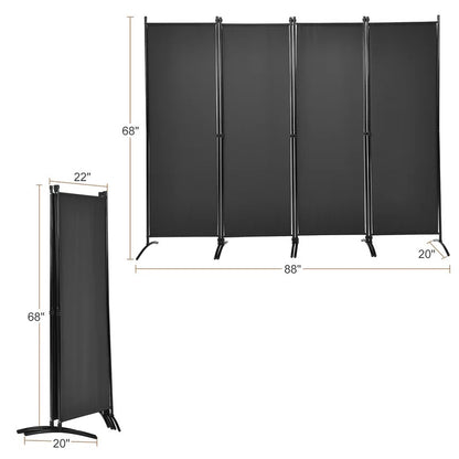 Room Dividers 88'' W x 68'' H 4 - Panel Folding Room Divider