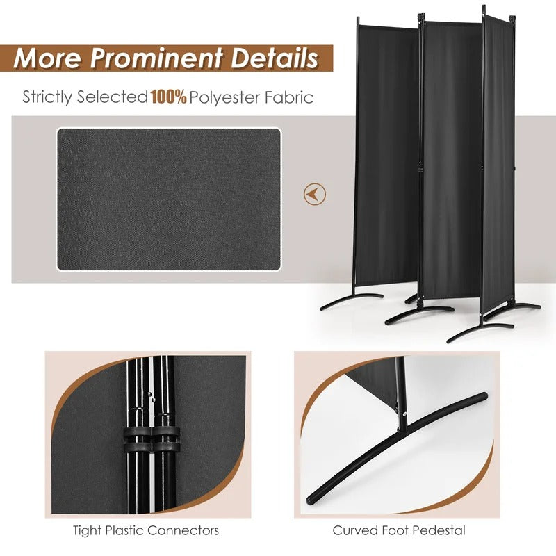 Room Dividers 88'' W x 68'' H 4 - Panel Folding Room Divider