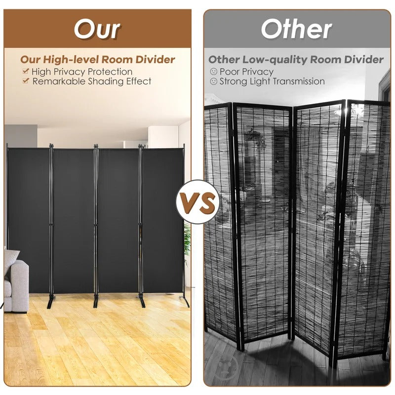 Room Dividers 88'' W x 68'' H 4 - Panel Folding Room Divider