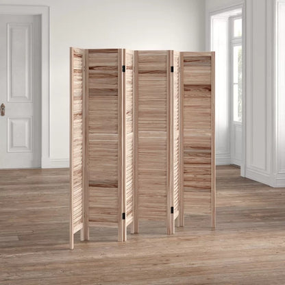 Room Dividers: 96'' W x 67'' H 6 - Panel Solid Wood Folding Room Divider