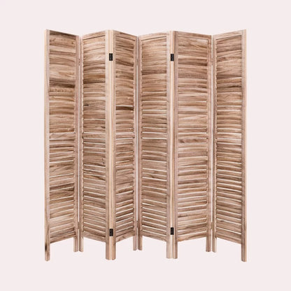 Room Dividers: 96'' W x 67'' H 6 - Panel Solid Wood Folding Room Divider