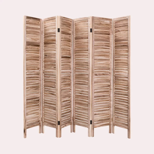 Room Dividers: 96'' W x 67'' H 6 - Panel Solid Wood Folding Room Divider