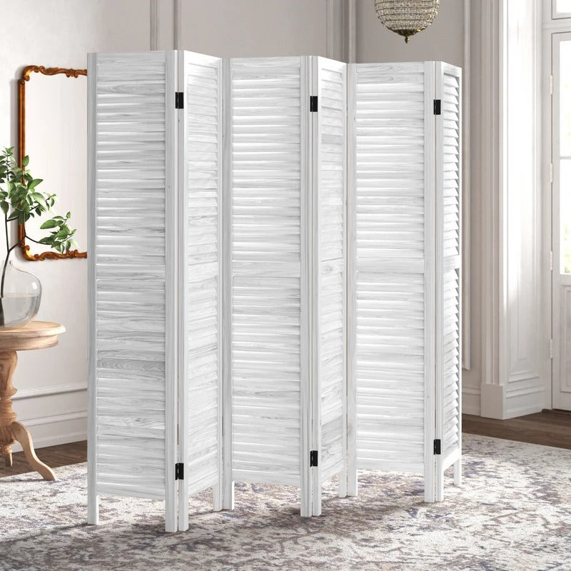 Room Dividers: 96'' W x 67'' H 6 - Panel Solid Wood Folding Room Divider