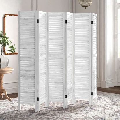 Room Dividers: 96'' W x 67'' H 6 - Panel Solid Wood Folding Room Divider