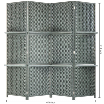 Room Dividers Modern Grey 4-Panel Room Divider